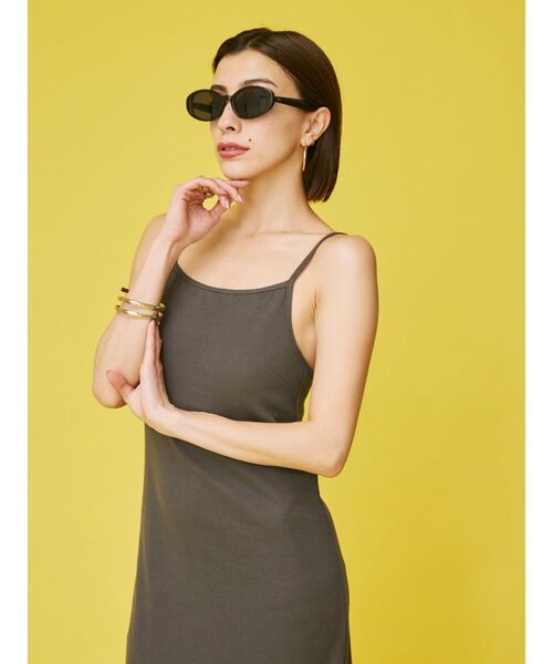 EVRIS（エヴリス）の「リブキャミソールロングワンピース（ワンピース・レディース・ブラック/ブルー/グレー/ホワイト・FREE）」の5枚目の写真