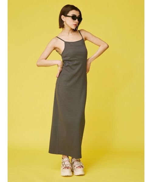 EVRIS（エヴリス）の「リブキャミソールロングワンピース（ワンピース・レディース・ブラック/ブルー/グレー/ホワイト・FREE）」の7枚目の写真