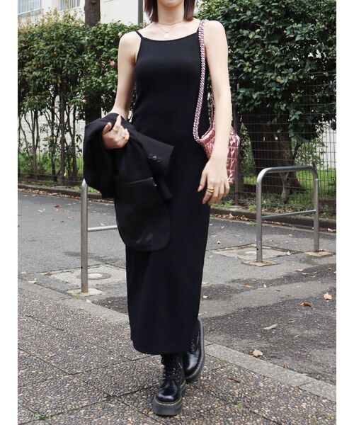 EVRIS（エヴリス）の「リブキャミソールロングワンピース（ワンピース・レディース・ブラック/ブルー/グレー/ホワイト・FREE）」の9枚目の写真