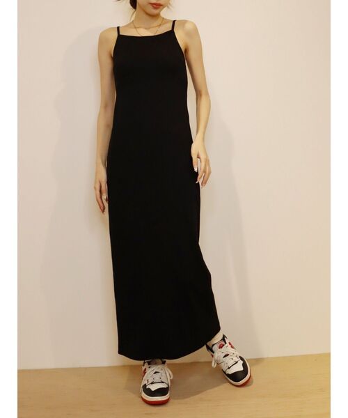 EVRIS（エヴリス）の「リブキャミソールロングワンピース（ワンピース・レディース・ブラック/ブルー/グレー/ホワイト・FREE）」の14枚目の写真