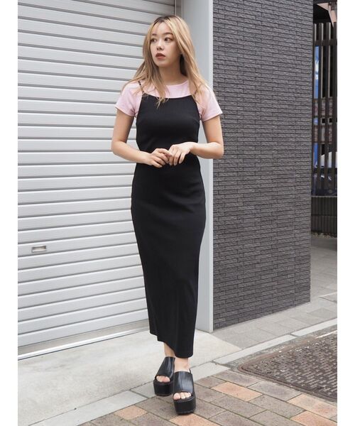 EVRIS（エヴリス）の「リブキャミソールロングワンピース（ワンピース・レディース・ブラック/ブルー/グレー/ホワイト・FREE）」の22枚目の写真