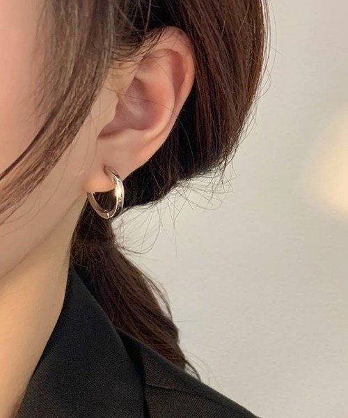 ツイストリングミニフープピアス/ペア(RZ)（ピアス（両耳用