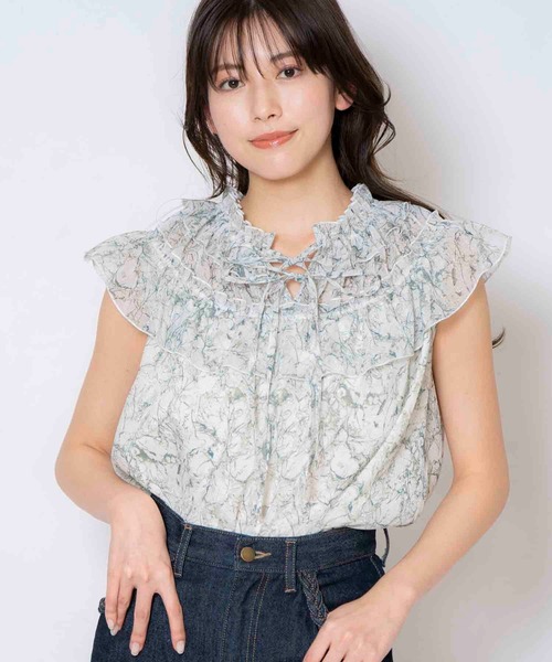 NOELA（ノエラ）の「フリルギャザーブラウス（シャツ/ブラウス・レディース・グリーン/グレー/ブルー・フリー）」の15枚目の写真