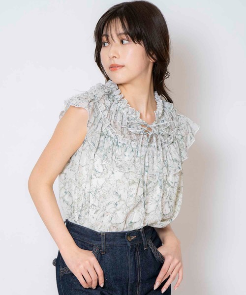 NOELA（ノエラ）の「フリルギャザーブラウス（シャツ/ブラウス・レディース・グリーン/グレー/ブルー・フリー）」の16枚目の写真