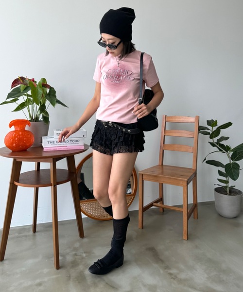 SHAGGIE（シャギー）の「レ―スショートパンツ（その他パンツ・レディース・ブラック/レッド/ホワイト・FREE）」の6枚目の写真