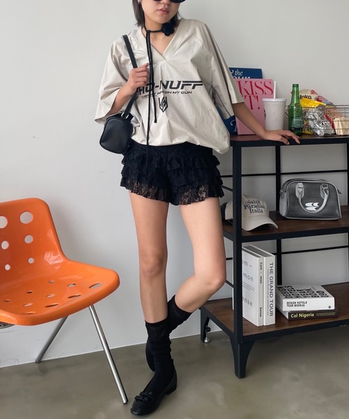 SHAGGIE（シャギー）の「レ―スショートパンツ（その他パンツ・レディース・ブラック/レッド/ホワイト・FREE）」の10枚目の写真