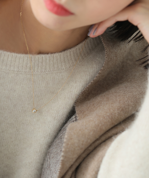 Lilas（リラ）の「フクリン0.28ctダイヤネックレス K18