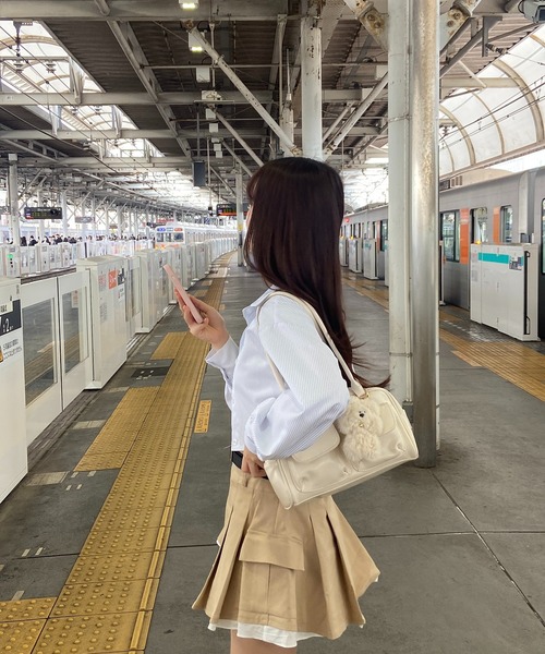 RiLi（リリ）の「ストライプショート丈シャツ【RL】（シャツ/ブラウス・レディース・ブルー/アイボリー・FREE）」の6枚目の写真