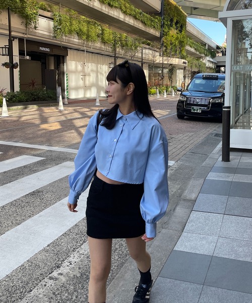 ストライプショート丈シャツ【RL】（シャツ/ブラウス）｜RiLi
