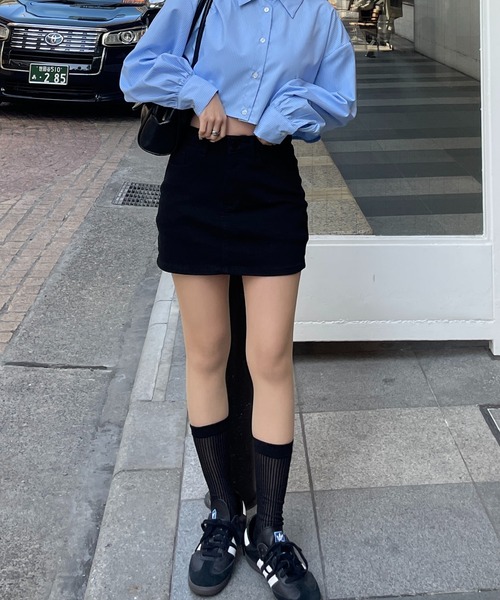 RiLi（リリ）の「ストライプショート丈シャツ【RL】（シャツ/ブラウス・レディース・ブルー/アイボリー・FREE）」の13枚目の写真