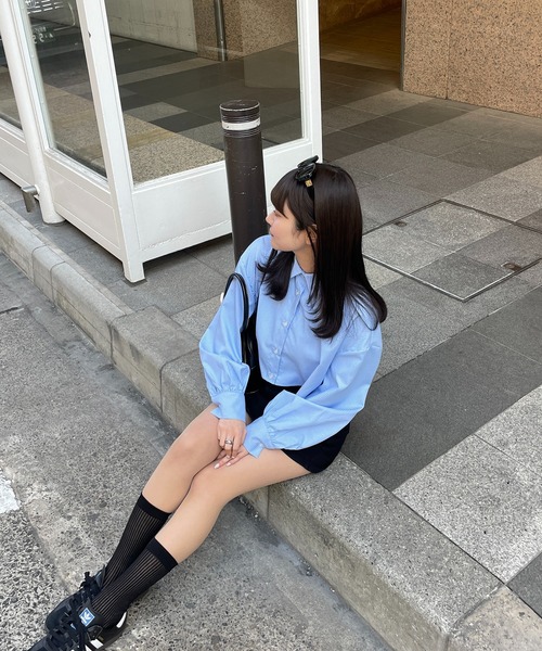 RiLi（リリ）の「ストライプショート丈シャツ【RL】（シャツ/ブラウス・レディース・ブルー/アイボリー・FREE）」の14枚目の写真