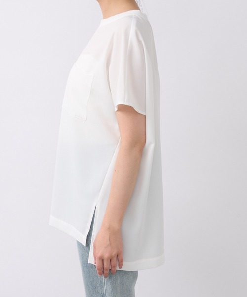 RIVE DROITE(リヴドロワ)の「テレコ切替ジョーゼットブラウス(シャツ/ブラウス・レディース・チャコールグレー/ライトグレー/オフホワイト/ブラック・FREE)」の9枚目の写真