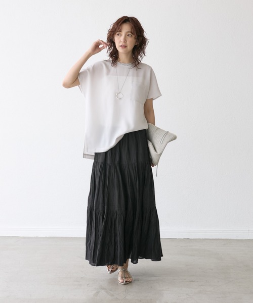 RIVE DROITE(リヴドロワ)の「テレコ切替ジョーゼットブラウス(シャツ/ブラウス・レディース・チャコールグレー/ライトグレー/オフホワイト/ブラック・FREE)」の22枚目の写真