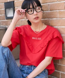 FREAK'S STORE | Vフリル ロゴTシャツ(Tシャツ/カットソー)