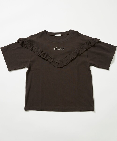 お値下げしました♡ビーズ装飾 濃紺 半袖Tシャツ フリルデザイン レディース | surfers Online Store