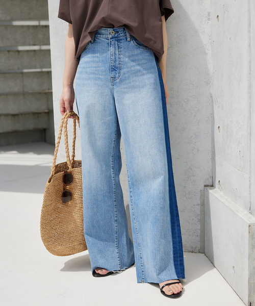 スローブ イエナ LE DENIM サイドラインストレート　SLOBE IENA SLOBE IENA（スローブイエナ）の「LE DENIM サイドライン