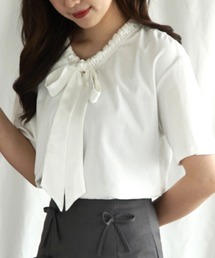 【Jasmine】リボンハーフスリーブTシャツ