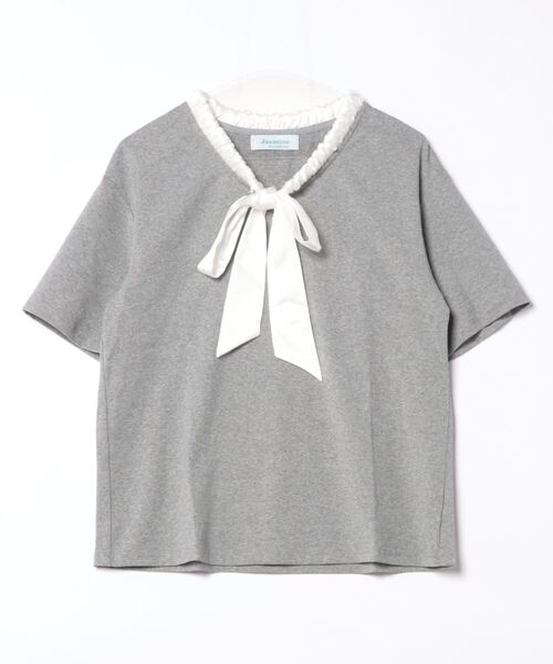 Jasmine Grandiflorum(ジャスミングランディフローラム)の「【Jasmine】リボンハーフスリーブTシャツ(Tシャツ/カットソー・レディース・グレー/その他/ホワイト/その他1・FREE)」の22枚目の写真