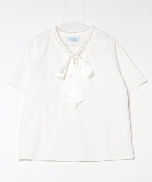 Jasmine Grandiflorum(ジャスミングランディフローラム)の「【Jasmine】リボンハーフスリーブTシャツ(Tシャツ/カットソー・レディース・グレー/その他/ホワイト/その他1・FREE)」の21枚目の写真