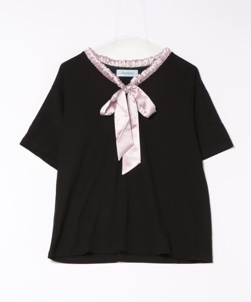 Jasmine Grandiflorum(ジャスミングランディフローラム)の「【Jasmine】リボンハーフスリーブTシャツ(Tシャツ/カットソー・レディース・グレー/その他/ホワイト/その他1・FREE)」の19枚目の写真