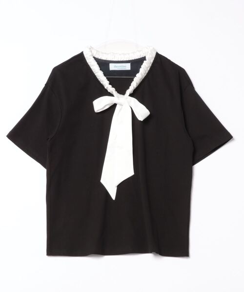 Jasmine Grandiflorum(ジャスミングランディフローラム)の「【Jasmine】リボンハーフスリーブTシャツ(Tシャツ/カットソー・レディース・グレー/その他/ホワイト/その他1・FREE)」の20枚目の写真