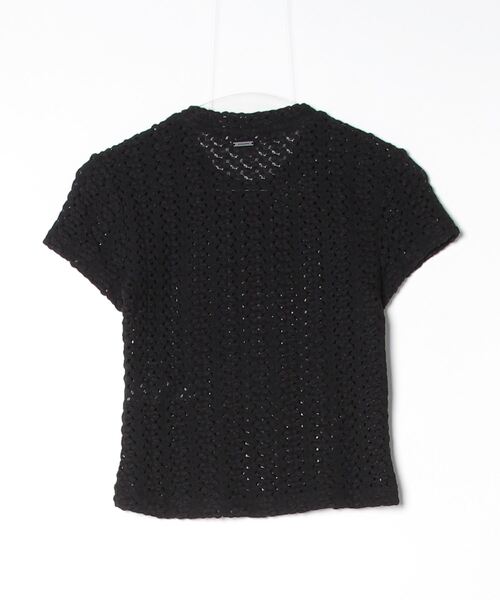 ALLSAINTS(オールセインツ)の「KARMA CROCHET STEVIE SLIM FIT T-SHIRT | KARMA クロシェ スティービー スリム フィット Tシャツ(Tシャツ/カットソー・レディース・ブラック・2/4/6/8/10/12)」の8枚目の写真