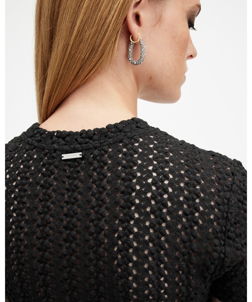 ALLSAINTS(オールセインツ)の「KARMA CROCHET STEVIE SLIM FIT T-SHIRT | KARMA クロシェ スティービー スリム フィット Tシャツ(Tシャツ/カットソー・レディース・ブラック・2/4/6/8/10/12)」の20枚目の写真