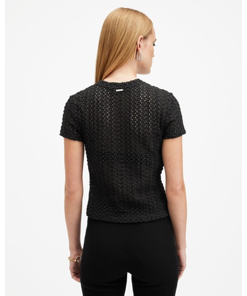 ALLSAINTS(オールセインツ)の「KARMA CROCHET STEVIE SLIM FIT T-SHIRT | KARMA クロシェ スティービー スリム フィット Tシャツ(Tシャツ/カットソー・レディース・ブラック・2/4/6/8/10/12)」の21枚目の写真