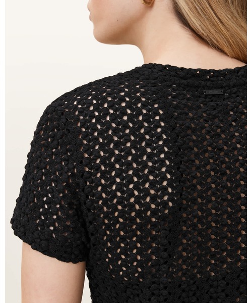 ALLSAINTS(オールセインツ)の「KARMA CROCHET STEVIE SLIM FIT T-SHIRT | KARMA クロシェ スティービー スリム フィット Tシャツ(Tシャツ/カットソー・レディース・ブラック・2/4/6/8/10/12)」の13枚目の写真