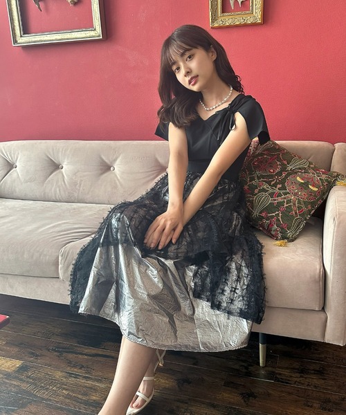 【セール】リボンチュールワンピース（ワンピース）｜Cheek（チーク）