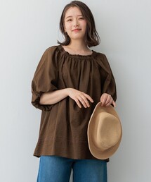 【SLOW/一部店舗限定】コットンローンウェーブ ブラウス