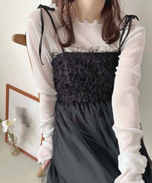 【apres jour clair】2wayジャガードチュールキャミワンピース【ZOZOTOWN限定アイテム】