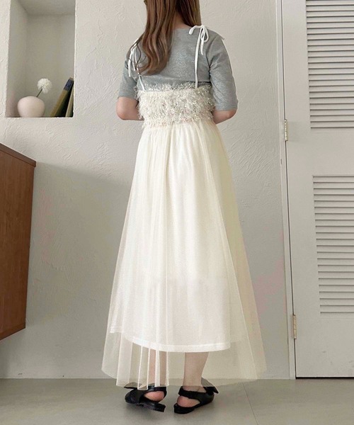 apres jour clair(アプレジュールクレア)の「【apres jour clair】2wayジャガードチュールキャミワンピース【ZOZOTOWN限定アイテム】(ワンピース・レディース・ブラック/アイボリー/グレー・X-LARGE/フリー)」の22枚目の写真