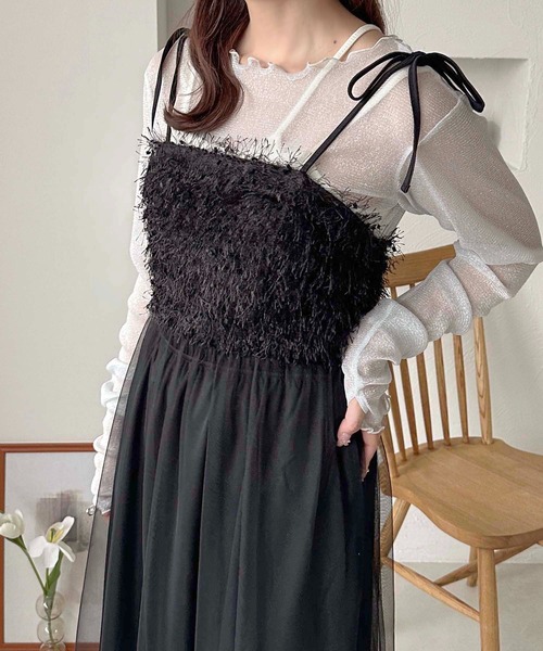 apres jour clair(アプレジュールクレア)の「【apres jour clair】2wayジャガードチュールキャミワンピース【ZOZOTOWN限定アイテム】(ワンピース・レディース・ブラック/アイボリー/グレー・X-LARGE/フリー)」の20枚目の写真