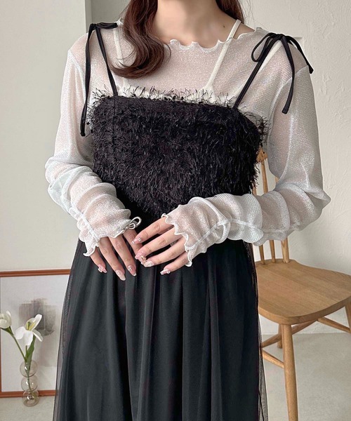 apres jour clair(アプレジュールクレア)の「【apres jour clair】2wayジャガードチュールキャミワンピース【ZOZOTOWN限定アイテム】(ワンピース・レディース・ブラック/アイボリー/グレー・X-LARGE/フリー)」の19枚目の写真