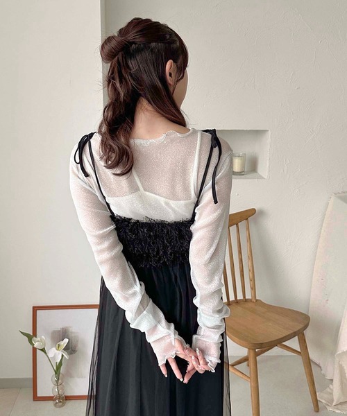 apres jour clair(アプレジュールクレア)の「【apres jour clair】2wayジャガードチュールキャミワンピース【ZOZOTOWN限定アイテム】(ワンピース・レディース・ブラック/アイボリー/グレー・X-LARGE/フリー)」の18枚目の写真