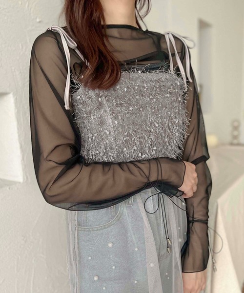 apres jour clair(アプレジュールクレア)の「【apres jour clair】2wayジャガードチュールキャミワンピース【ZOZOTOWN限定アイテム】(ワンピース・レディース・ブラック/アイボリー/グレー・X-LARGE/フリー)」の11枚目の写真