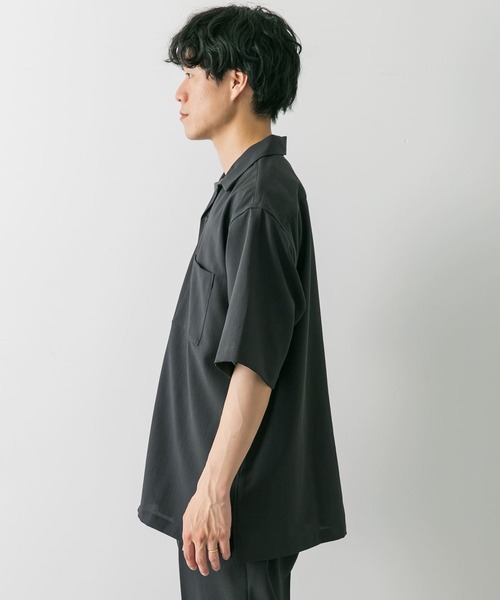 URBAN RESEARCH DOORS（アーバンリサーチドアーズ）の「『吸水速乾』セオアルファドライパナマオープンカラーシャツ（シャツ/ブラウス・メンズ・ネイビー/ブラウン系その他/チャコールグレー・MEDIUM/LARGE/X-LARGE）」の14枚目の写真
