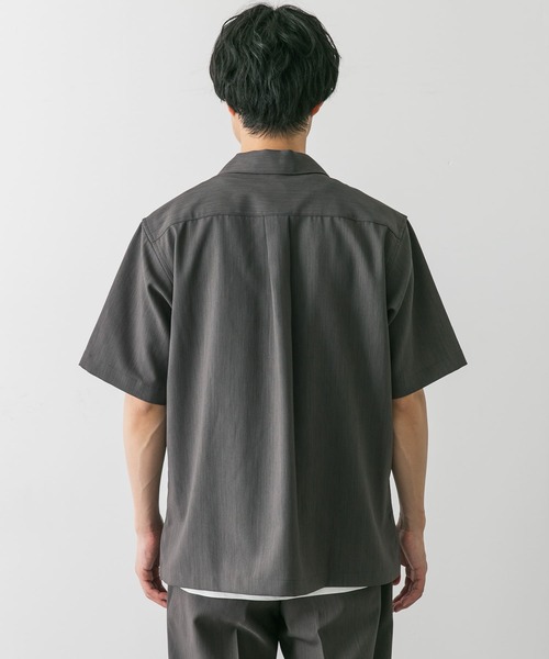 URBAN RESEARCH DOORS（アーバンリサーチドアーズ）の「『吸水速乾』セオアルファドライパナマオープンカラーシャツ（シャツ/ブラウス・メンズ・ネイビー/ブラウン系その他/チャコールグレー・MEDIUM/LARGE/X-LARGE）」の10枚目の写真