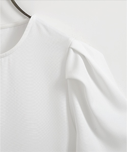 O.S.K（オーエスケー）の「[O.S.K] アシメペプラムジャガードトップス（シャツ/ブラウス・レディース・ブラック/ホワイト・FREE）」の12枚目の写真