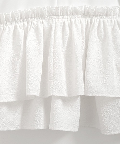 O.S.K（オーエスケー）の「[O.S.K] アシメペプラムジャガードトップス（シャツ/ブラウス・レディース・ブラック/ホワイト・FREE）」の14枚目の写真