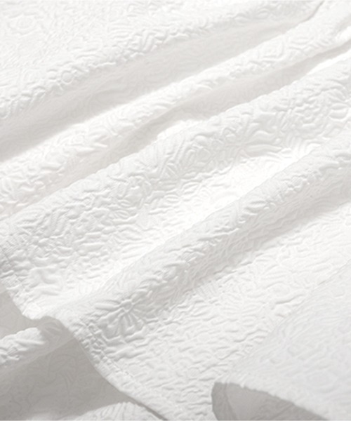 O.S.K（オーエスケー）の「[O.S.K] アシメペプラムジャガードトップス（シャツ/ブラウス・レディース・ブラック/ホワイト・FREE）」の16枚目の写真