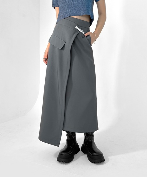 Y'S　アシンメトリー　変形ロングスカート セール】【LVEU.】ピンデザインアシメロングスカート / ボトムス