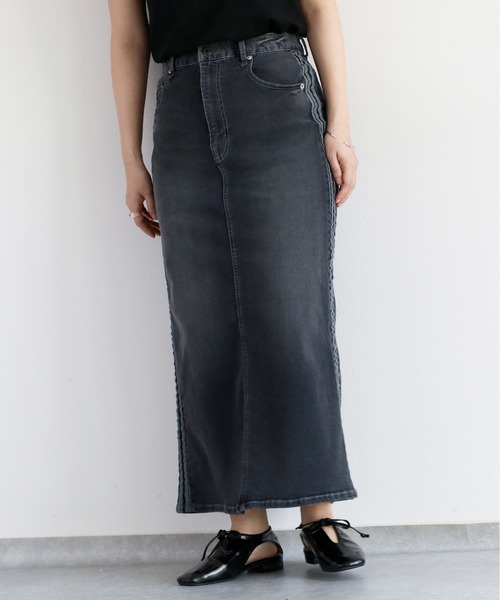 cepo（セポ）の「接触冷感・UVカット ＩＣＥデニムサイドラインスカート（デニムスカート・レディース・グレー/ブルー系1・S/M/L）」の17枚目の写真