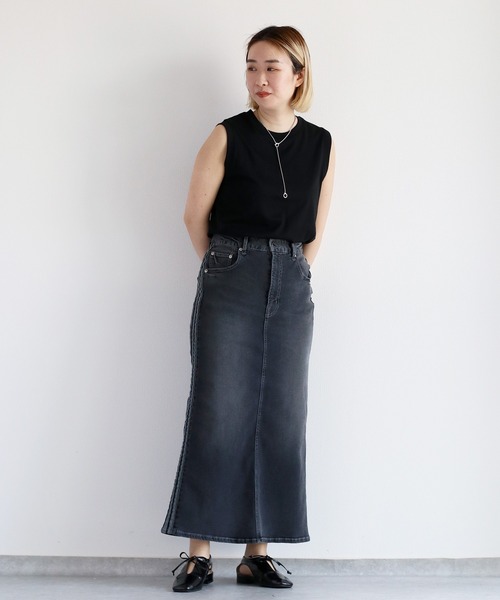 cepo（セポ）の「接触冷感・UVカット ＩＣＥデニムサイドラインスカート（デニムスカート・レディース・グレー/ブルー系1・S/M/L）」の20枚目の写真