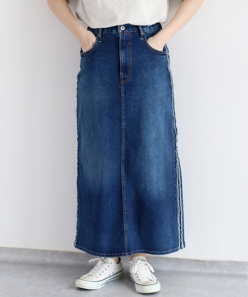 cepo（セポ）の「接触冷感・UVカット ＩＣＥデニムサイドラインスカート（デニムスカート・レディース・グレー/ブルー系1・S/M/L）」の9枚目の写真