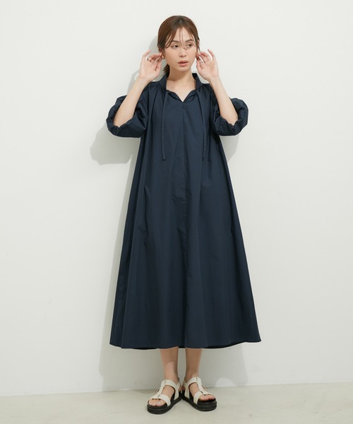 le cercle ADAM ET ROPE'(ルセルクルアダムエロペ)の「バルーンスリーブ ワンピース(ワンピース・レディース・イエロー系その他3/ホワイト/ネイビー・FREE)」の16枚目の写真