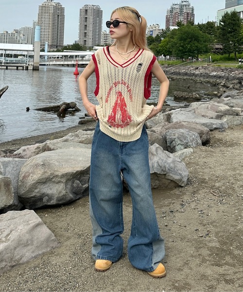 sedacle(セダクル)の「サイド切り替えセミフレアデニム(デニムパンツ・メンズ・ブラック/インディゴブルー・SMALL/MEDIUM/LARGE)」の20枚目の写真