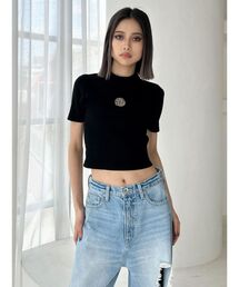 GYDA | Square gyda MOLDハーフスリーブニットトップス(ニット/セーター)