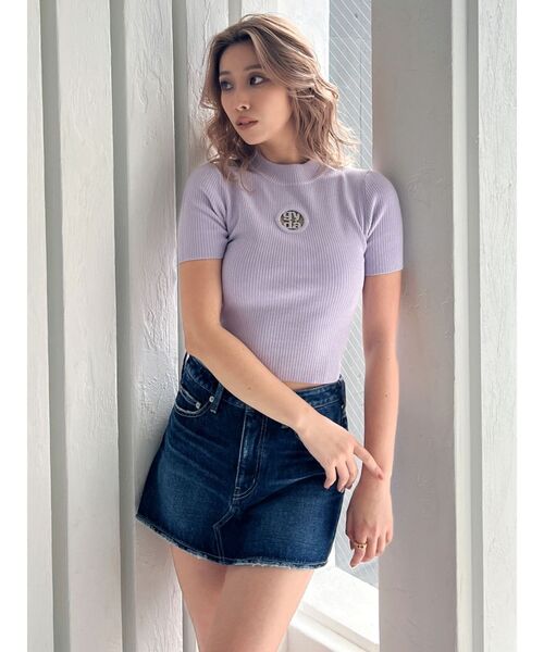 GYDA（ジェイダ）の「Square gyda MOLDハーフスリーブニットトップス（ニット/セーター・レディース・オフホワイト/ブラック・FREE）」の20枚目の写真